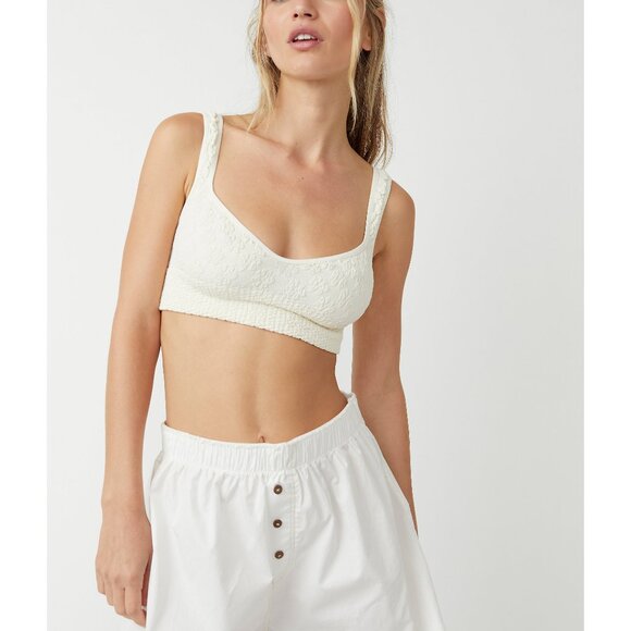 NWT FREE PEOPLE Just Like That Seamless Bra Ivory-size L/XL - Picture 2 of 8